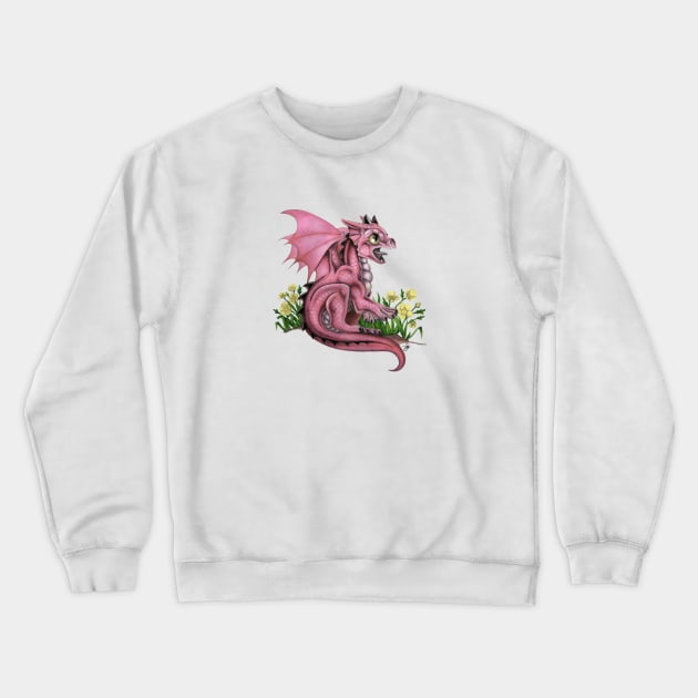 Adorable Pink Baby Dragon Crewneck Sweatshirt by Sandra Staple